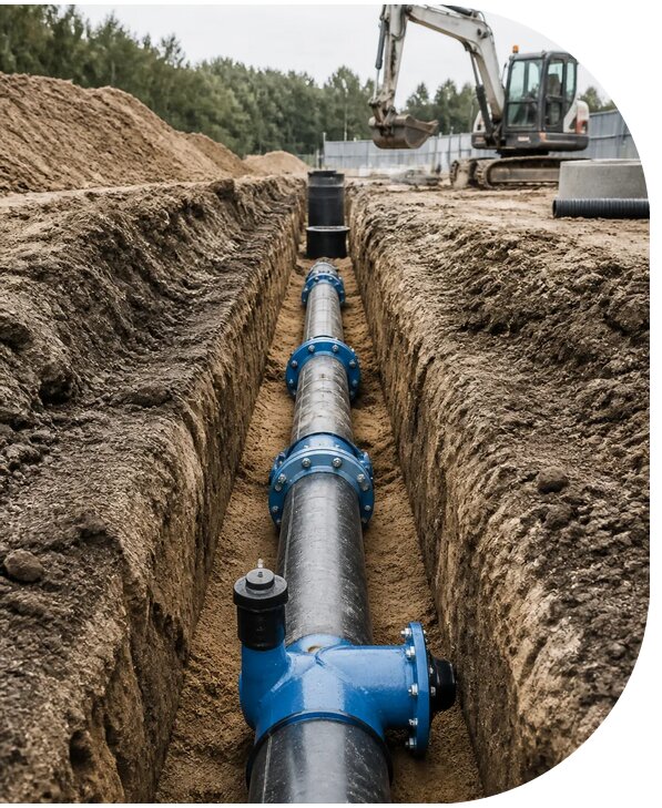 Строительство наружных сетей водоснабжения для объектов в Кропоткине
